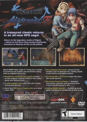 Wild Arms - Alter Code - F box cover back